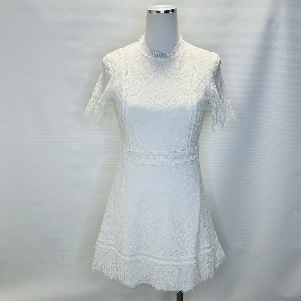 Hailey & Co Boutique Lace Inset Event Dress Womens Size Small White